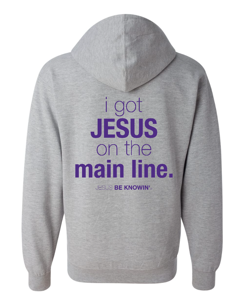 Limited Edition | Jesus Be Knowin' Heather Grey + Purple Print Zip