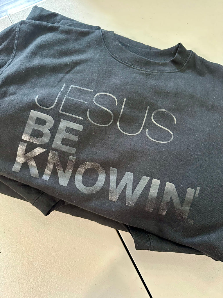 Jesus Be Knowin' | Black on Matte Black Sweatshirt