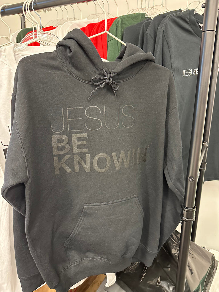 Jesus Be Knowin' | Black on Matte Black Hoodie