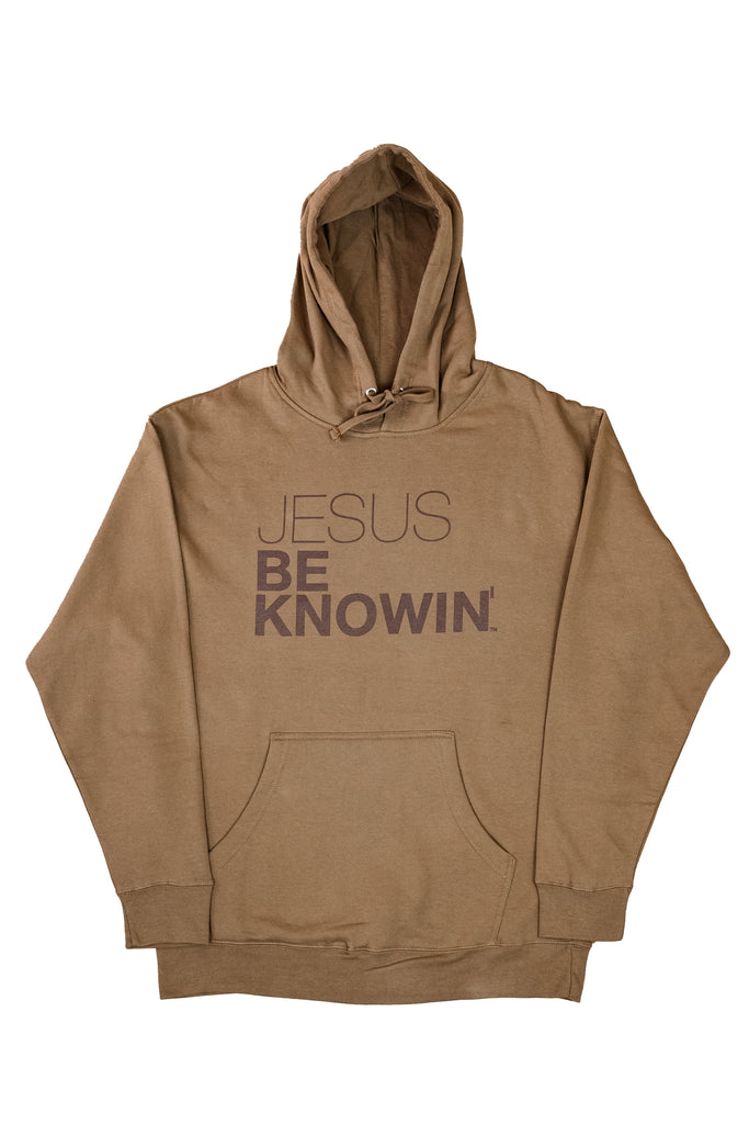 Jesus Be Knowin' | Toffee + Chocolate Brown Print Hoodie