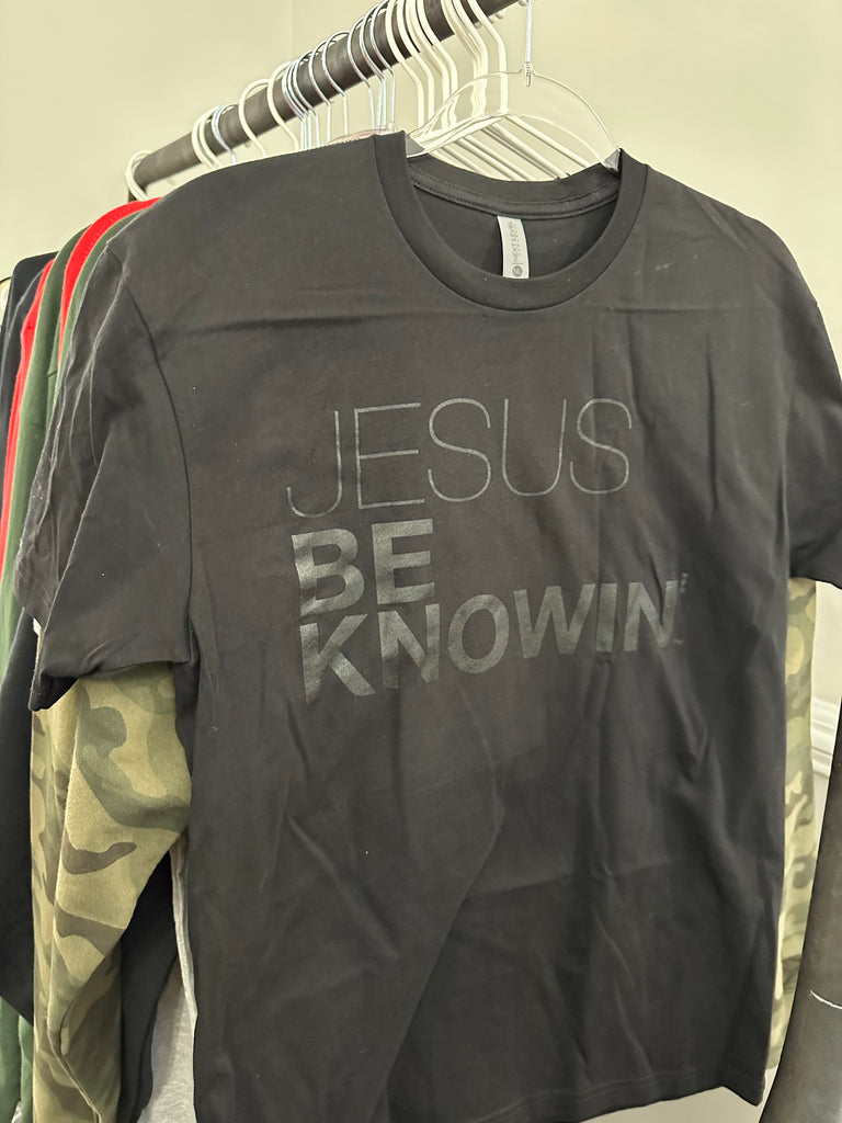 Jesus Be Knowin' | Black on Matte Black Tee
