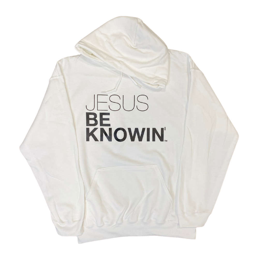 Jesus Be Knowin' | White + Black Hoodie